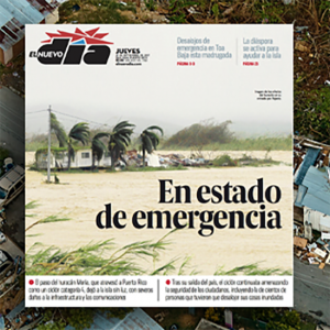Cover for El Nuevo Día with headline 'In state of alert' as part of its post Hurricane María coverage