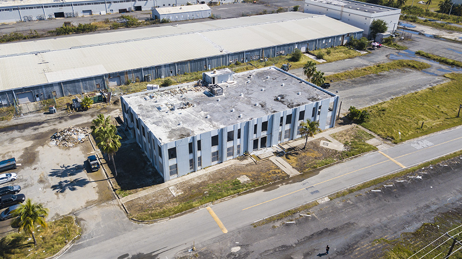 Aerial view of Linkactiv Group's Ceiba call center facility in the former Roosevelt Roads naval base.