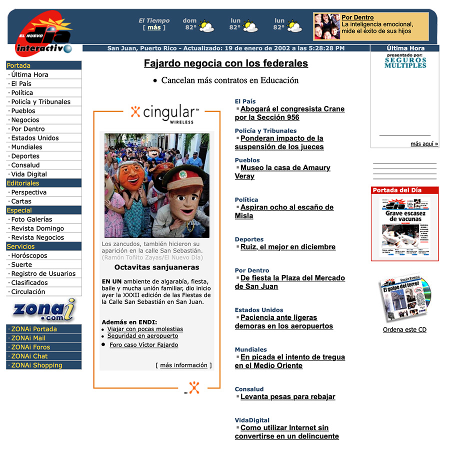 An early homepage for endi.com